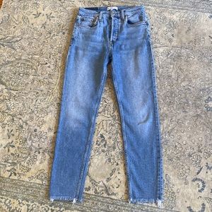 Re/Done High Rise Ankle Crop Jeans